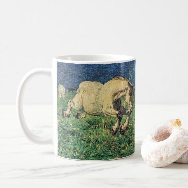 Taza De Café Caballo galopante de Giovanni Segantini, Arte Vint (Con donut)