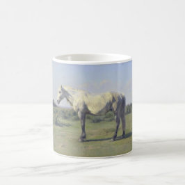 Taza De Café Caballo gris en un campo (por Rosa Bonheur)