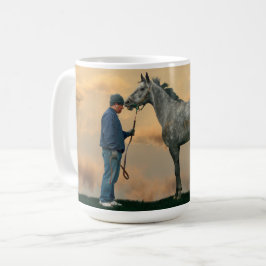 Taza De Café Caballo Gris Y Café Groom OTTB Mug