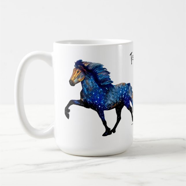 Taza De Café Caballo islandés Stary Night (Izquierda)