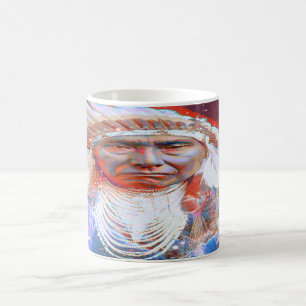 Taza De Café Caballo loco nativo americano