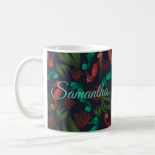 Taza De Café Caballo marino azul Nautical Personalizado