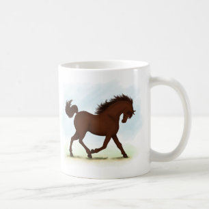 Taza De Café Caballo marrón castaño ecuestre