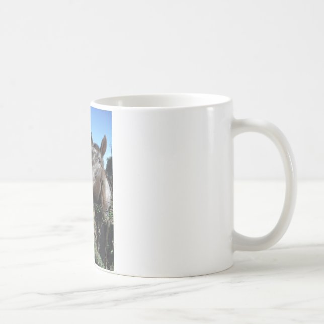 Taza De Café Caballo marrón de cara divertida (Derecha)