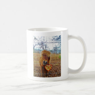 Taza De Café Caballo marrón en miniatura del corazón de San Val