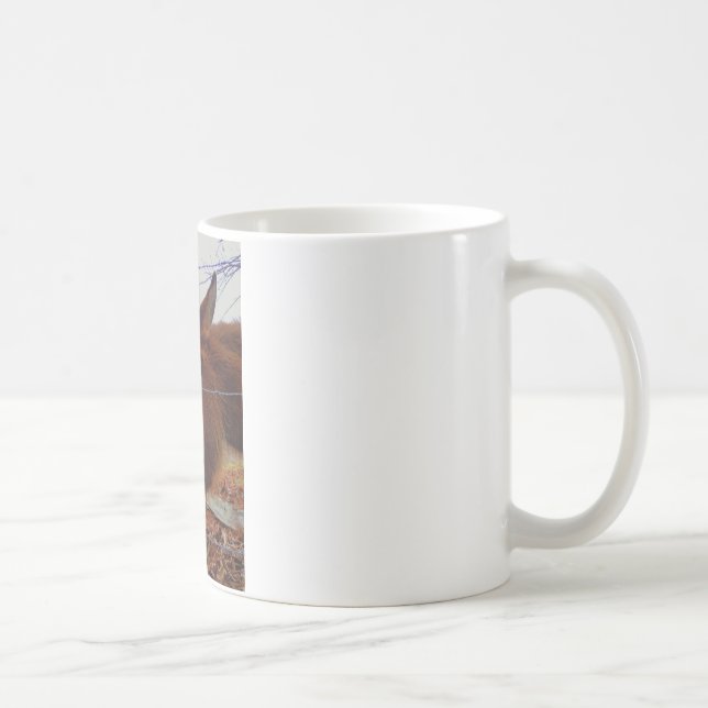 Taza De Café Caballo marrón en miniatura y conejo de Pascua (Derecha)