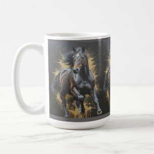 Taza De Café caballo negro genial