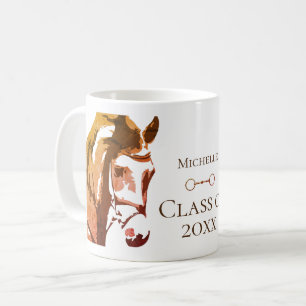 Taza De Café Caballo personalizado, Snaffle bit Brown Graduació
