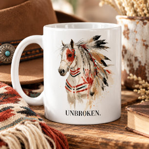 Taza De Café Caballo Pintado Salvaje Valiente Indómito