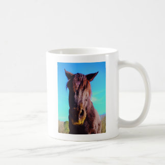 Taza De Café Caballo púrpura con boca verde