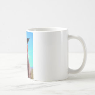 Taza De Café Caballo púrpura con boca verde