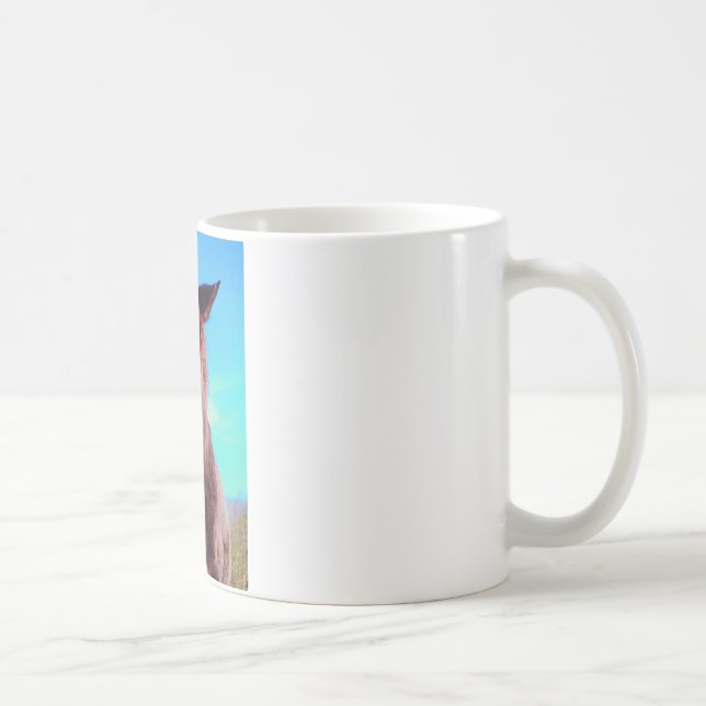 Taza De Café Caballo púrpura con boca verde (Derecha)