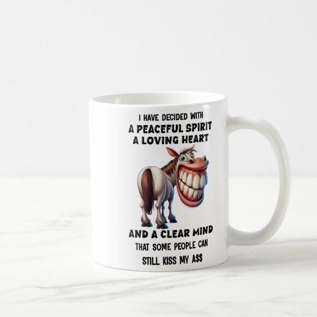 Taza De Café Caballo Que He Decidido Con Una Srit Pacífica Un A (Derecha)