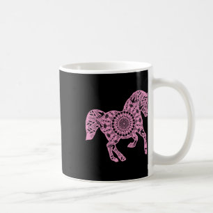 Taza De Café Caballo Rosado Mandala Camiseta Para Caballo De Ca