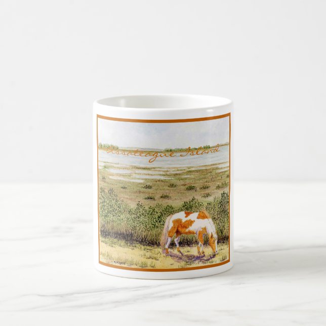 Taza De Café Caballo salvaje de la isla de Assateague (Centro)
