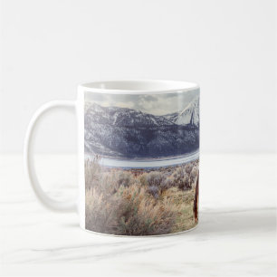 Taza De Café Caballo salvaje: El paisaje invernal de Nevada.