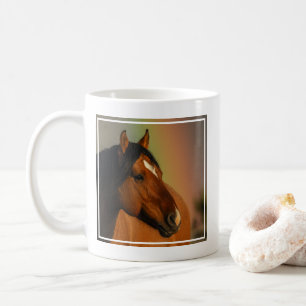 Taza De Café Caballo Salvaje, Luz Dorada y Arcoíris