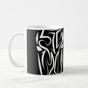Taza De Café Caballo tribal blanco y negro