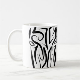 Taza De Café Caballo tribal blanco y negro