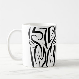 Taza De Café Caballo tribal blanco y negro