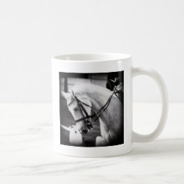 Taza De Café Caballo Vestido Negro y Blanco