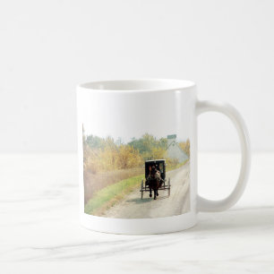 Taza De Café Caballo y buggy Amish de otoño