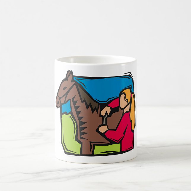 Taza De Café Caballo y chica de granja (Subido por el creador)