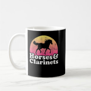 Taza De Café Caballo y Clarinet Mujeres o Chicas Caballos Clari