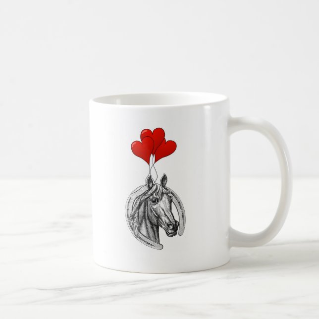 Taza De Café Caballo y Corazones (Derecha)