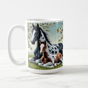 Taza De Café Caballo y fierro descansando en medio de árboles f