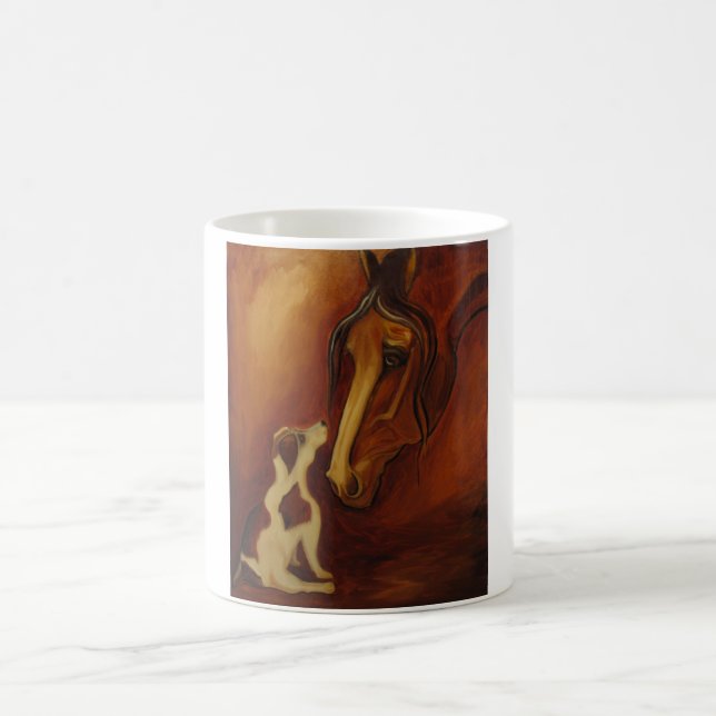 Taza De Café Caballo y Jack Russell (Centro)