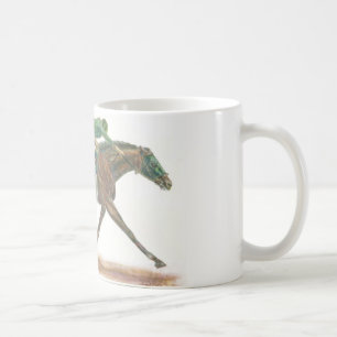 Taza De Café Caballo y jinete verdes de raza