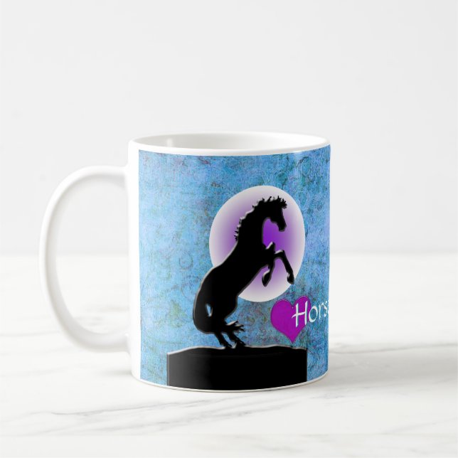 Taza De Café Caballos cardíacos V (azul/verde) (Izquierda)