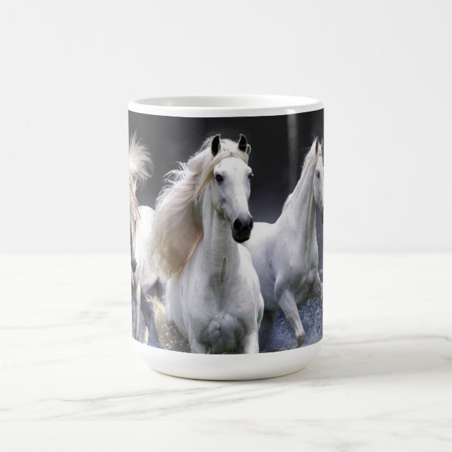 Taza De Café Caballos corriendo lanzando almohada (Centro)