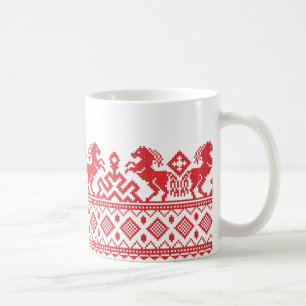 Taza De Café Caballos de cría rojos