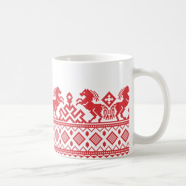 Taza De Café Caballos de cría rojos (Derecha)