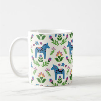 Taza De Café Caballos de dala azules suecos