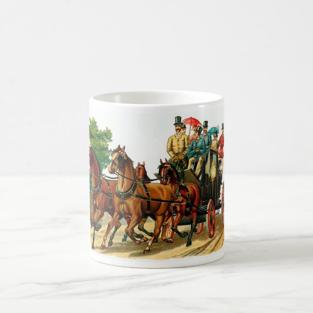 Taza De Café Caballos de época y carruaje (Centro)