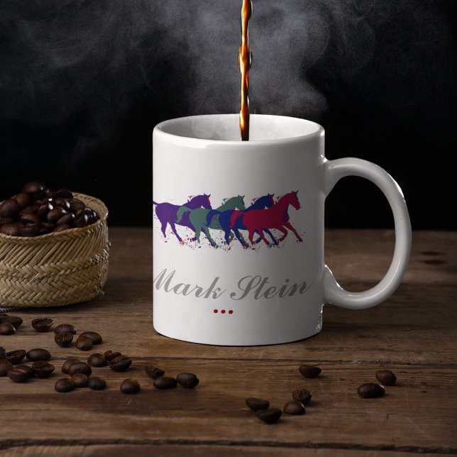 Taza De Café caballos de granja personalizados (Subido por el creador)