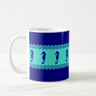 Taza De Café Caballos de mar de la costa turquesa