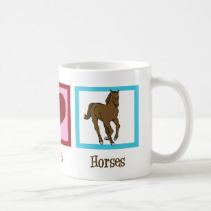 Taza De Café Caballos del amor de la paz