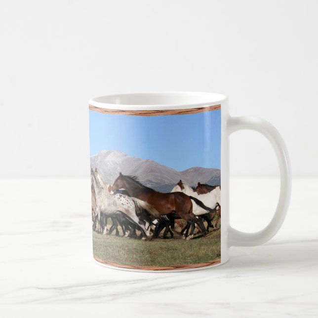 Taza De Café Caballos del funcionamiento de la mañana (Derecha)