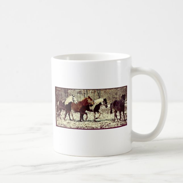 Taza De Café Caballos del invierno (Derecha)