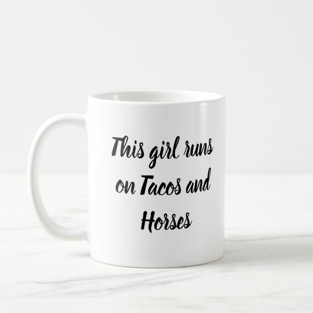 Taza De Café Caballos divertidos de equitación tacos ecuestres (Izquierda)