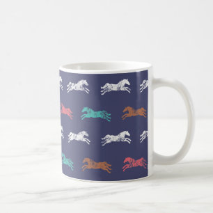 Taza De Café Caballos Ecuestres Clásicos Girly