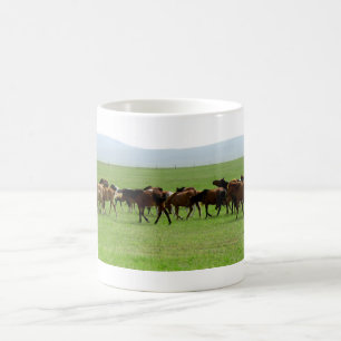 Taza De Café Caballos en pastoreo - Fotografía paisajística