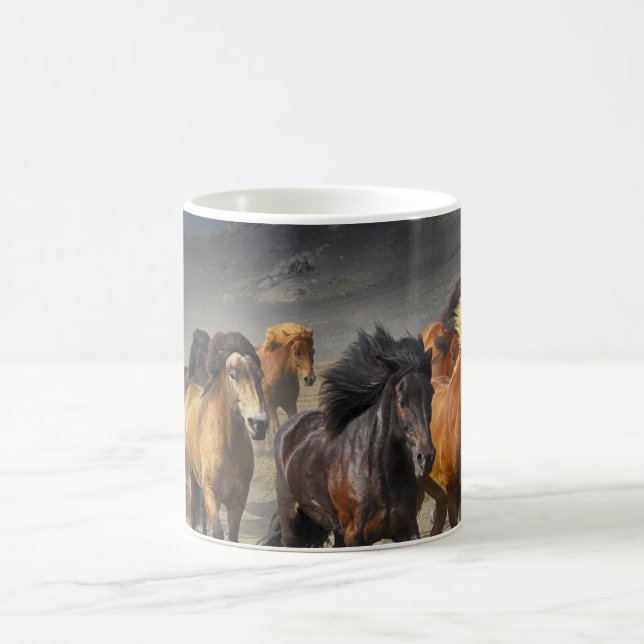 Taza De Café Caballos en una sesión de fotos (Centro)