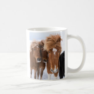 Taza De Café Caballos islandeses acarician, Islandia