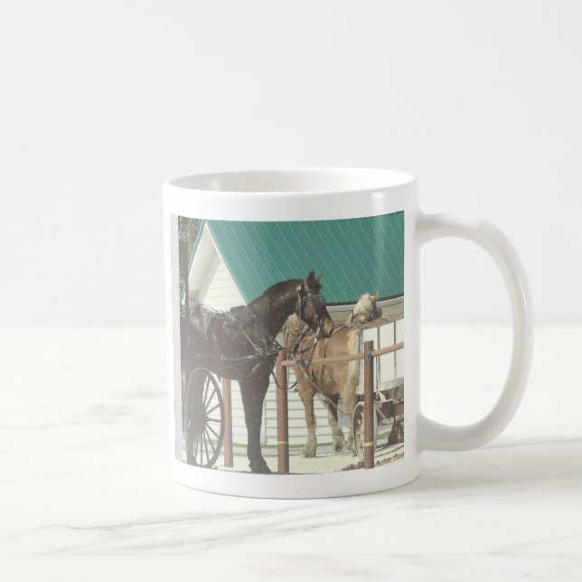Taza De Café Caballos Kalona Amish (Derecha)