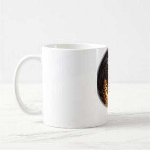 Taza De Café Caballos negros y blancos: majestuosas cabezas de